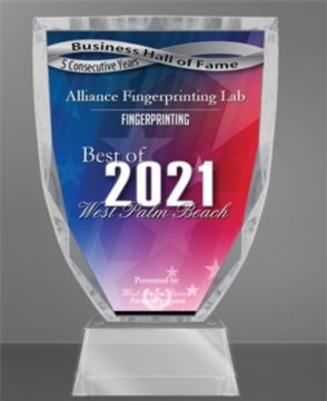 Alliance Fingerprinting Best of West Palm BeachAward 2021
